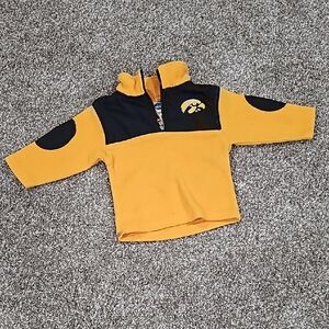 NCAA 18 mo Iowa Hawkeyes Black & Gold Quarter-Zip Pullover